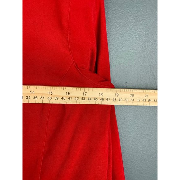 Petite Sophisticate Women's Size S Solid Red Button-up Shirt - Picture 4 of 6